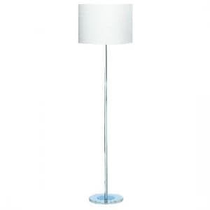Drum Chrome Corner Floor Lamp With Silver Round Base - UK